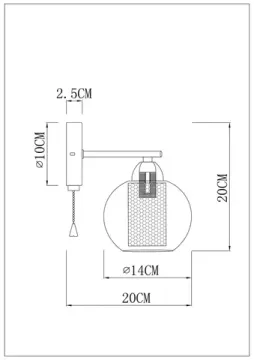 Бра 1*E14 A7045AP-1BK чёрный/медный Manchester Arte Lamp