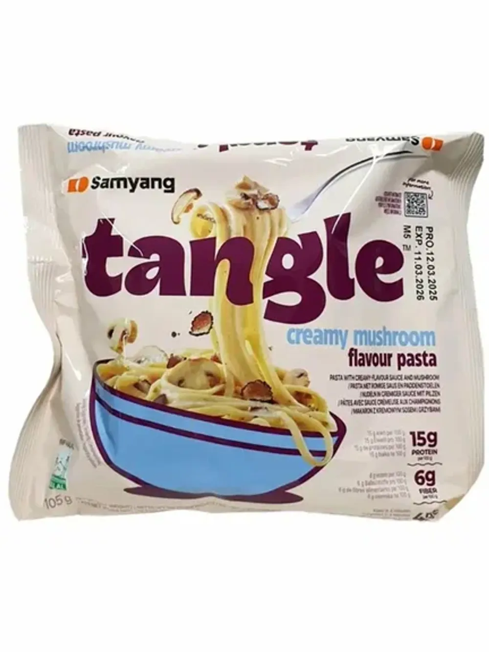 Лапша Samyang стакан 105гр Tangle со сливочным соусом и грибами (6) 6563