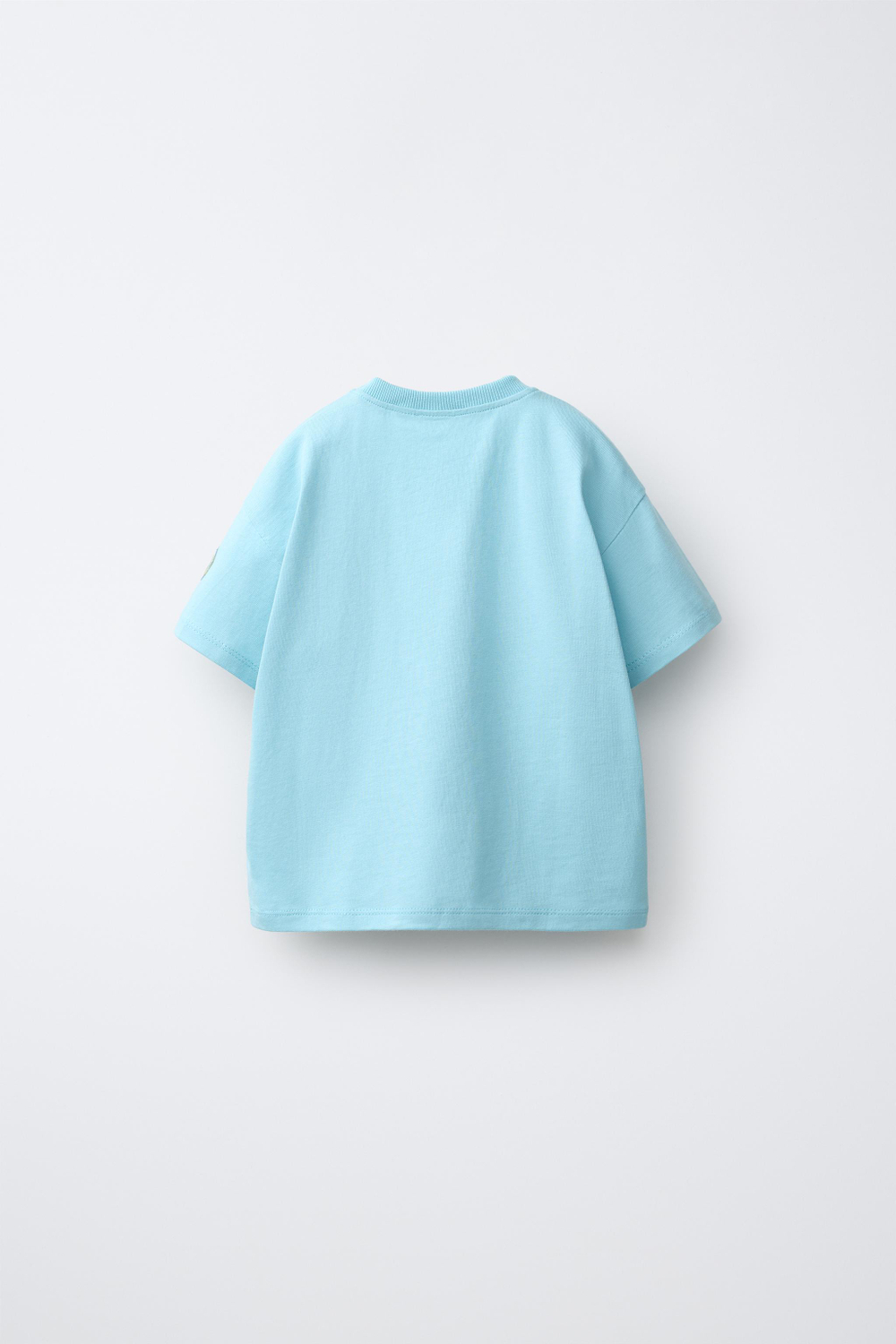 ZARA ФУТБОЛКА С ПРИНТОМ ФРУКТОВ, НЕБЕСНО-ГОЛУБОЙ
