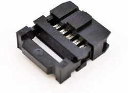 5 шт. / IDC-10F (DS1016-10), Розетка 2.54мм на шлейф 10 pin с фиксатором кабеля / Разъём FC-10P двухрядный гнездовой 2*7pin гнездо на шлейф шаг 2,54мм #38