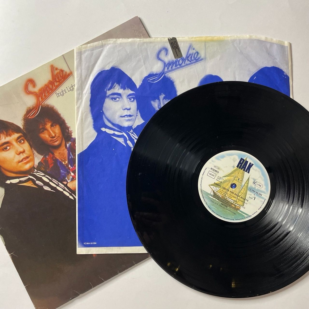 Винтажная виниловая пластинка LP Smokie Bright Lights and Back Alleys (Germany 1977)