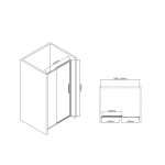 Душевая дверь Слим-У (Slim-U) VDS-2SU110CL, 1100, хром, стекло прозрачное,
