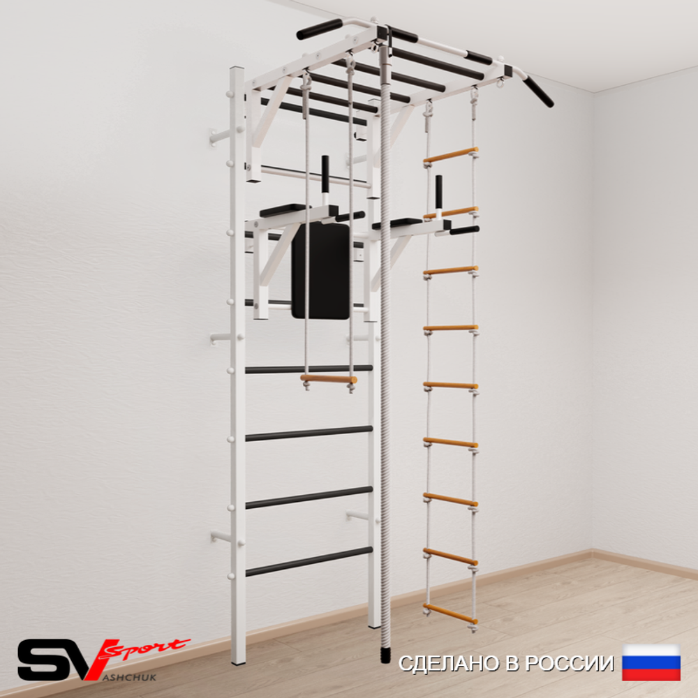 Шведская стенка Sv Sport усиленная 647 (Турник рукоход/Брусья/Канат/Лестница/Трапеция)