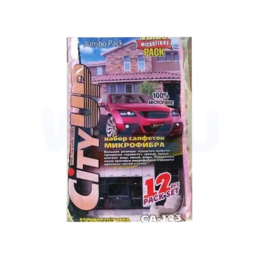 CA-123 Салфетка из микрофибры Сити АП 35*40  12 в уп 1/5/40
