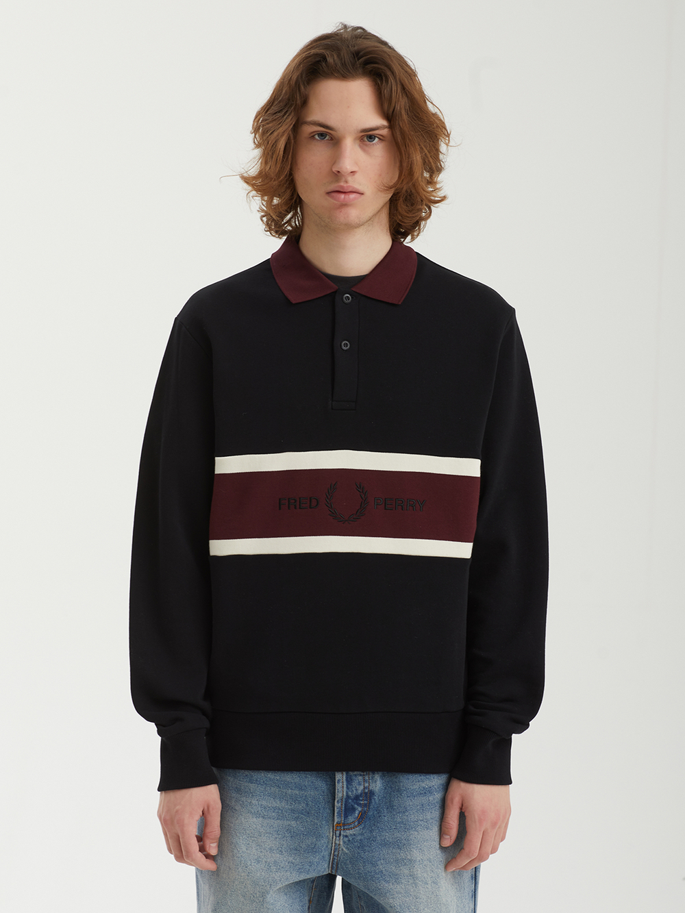 Мужская Толстовка Embroidered Panel Collared