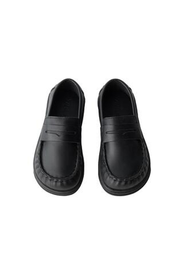 ZARA КОЖАНЫЕ ЛОФЕРЫ BAREFOOT, ЧЕРНЫЙ