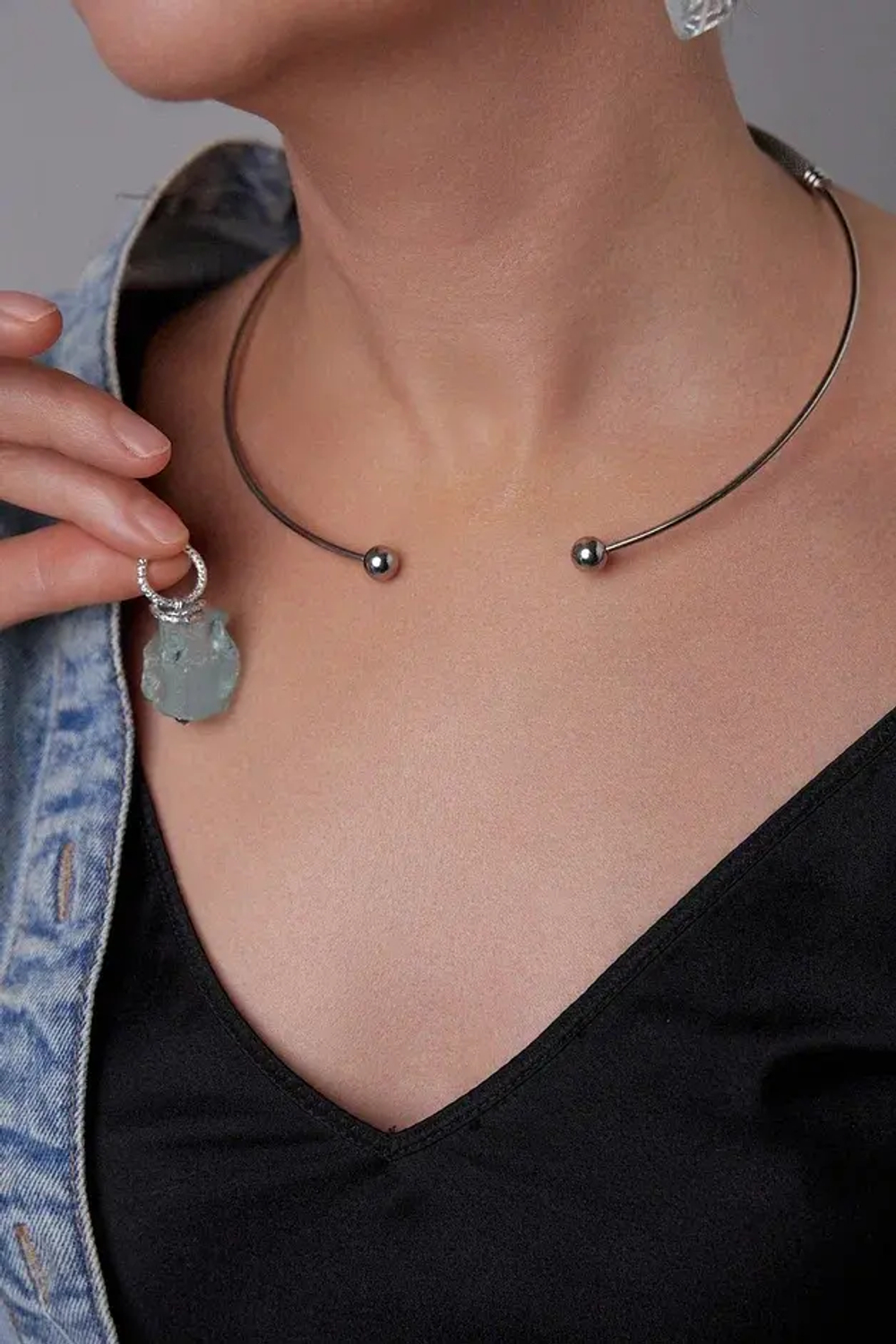 HMG 1324 S steel Чокер трансформер Сталь, aqua quartz арт.1392