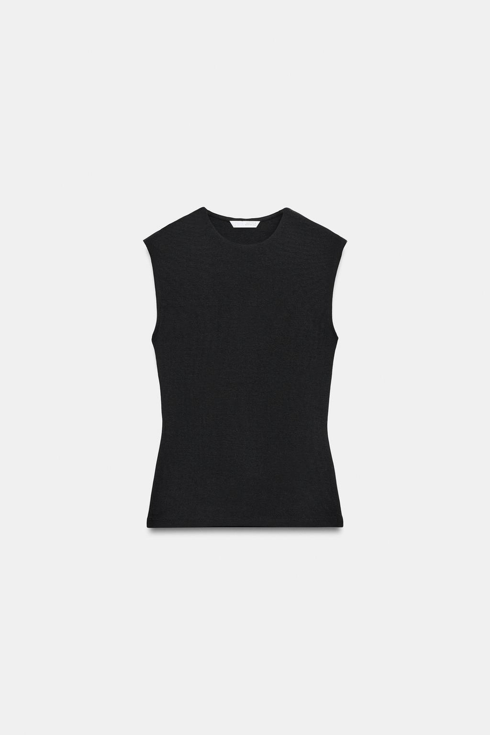 ZARA ФУТБОЛКА БЕЗ РУКАВОВ, ЧЕРНЫЙ
