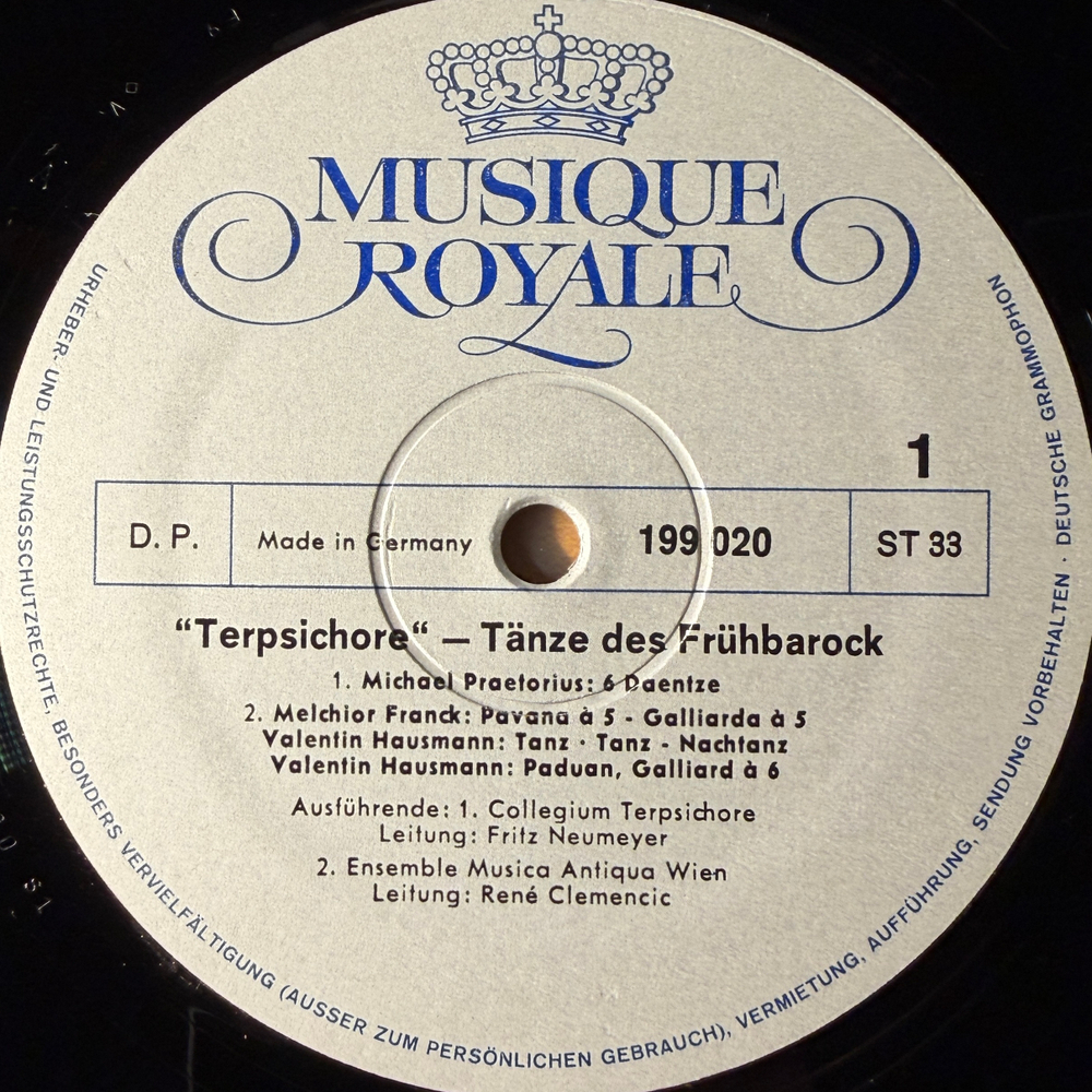 Сборник Терпсихора - Танцы раннего барокко (Германия 1969г.)