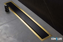 Душевой лоток Pestan Confluo Premium Line 550 Black Glass Gold