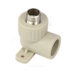 Угольник PP-R комбинированный серый Дн 20х1/2" НР с креплением VALFEX 10121020Г