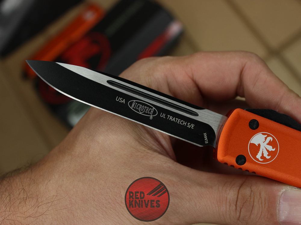 Нож Microtech Ultratech S/E - оранжевая рукоять, стандартный черный клинок RK-364