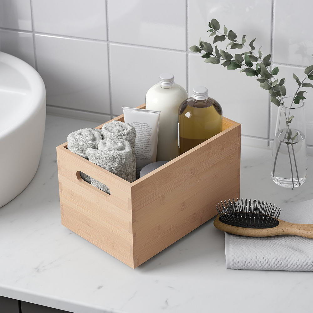 IKEA UPPDATERA  (ИКЕА УППДАТЕРА)  -  Контейнер - светлый бамбук 16х24х15 см