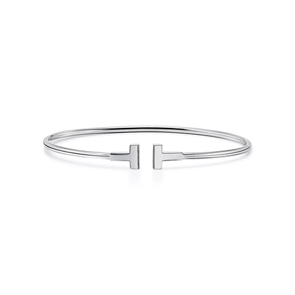 Браслет из белого золота 750 проба, Tiffany. Коллекция T narrow, 💕