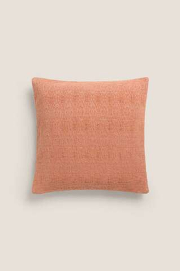 ZARA HOME ЧЕХОЛ ДЛЯ ДЕКОРАТИВНОЙ ПОДУШКИ ИЗ СИНЕЛИ, ТЕРРАКОТОВЫЙ