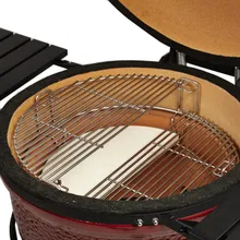 Керамический гриль Kamado Joe Classic Red, 46 см, красный, с ножками и столиками