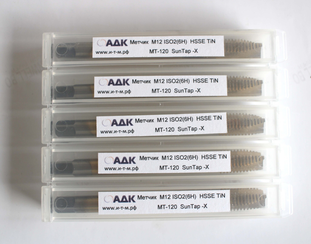 Метчик M12 DIN376 ISO2(6H) HSSE TiN MT-120 SunTap -X