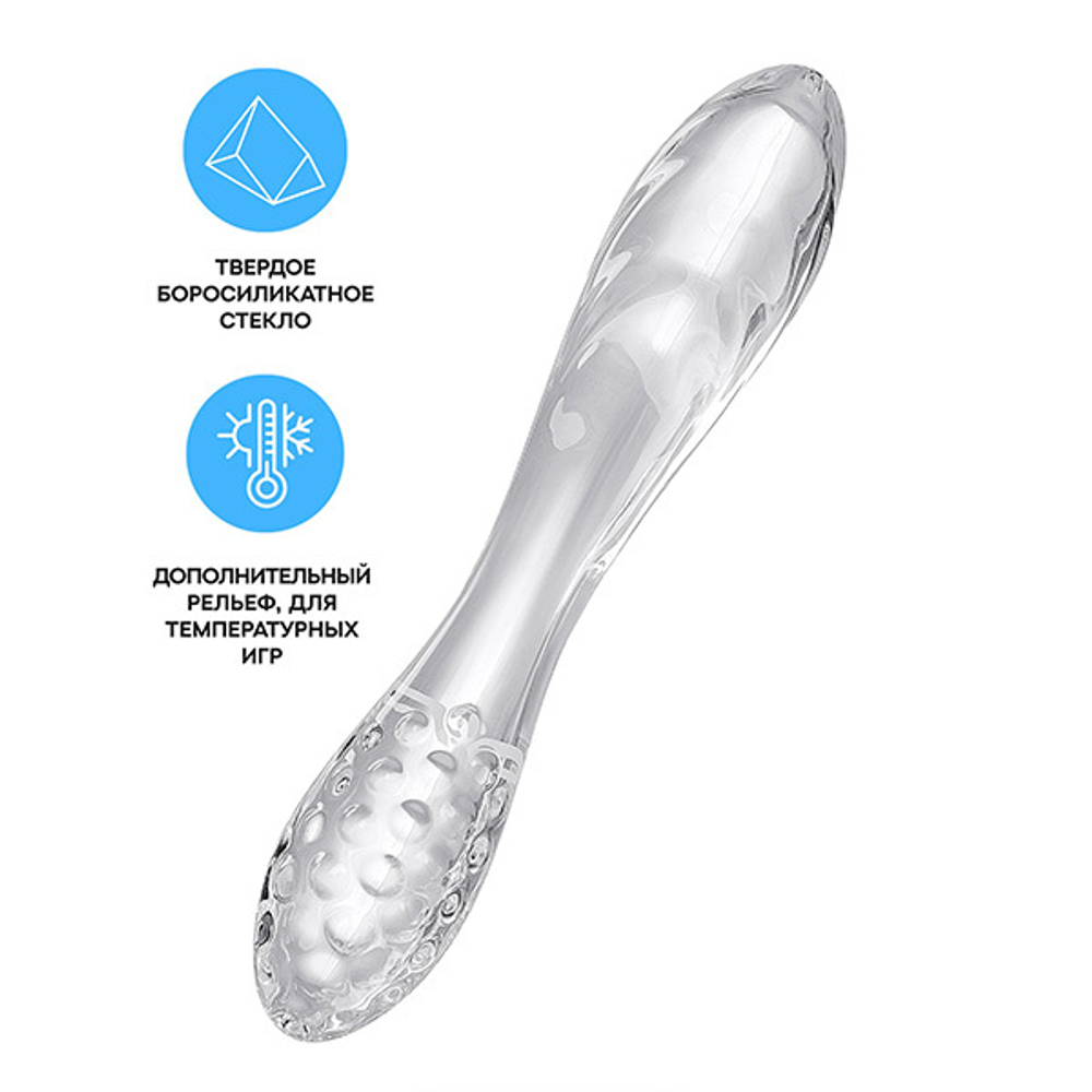 Прозрачный двусторонний стеклянный фаллоимитатор 18,5см Satisfyer Dazzling Crystal 1 4045658