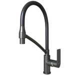 Смеситель для кухни 35k MIXLINE МЛ33-108Г(ML33-108GR)"Сити " гибкий излив с фикс.бок.ручка  ГРАФИТ