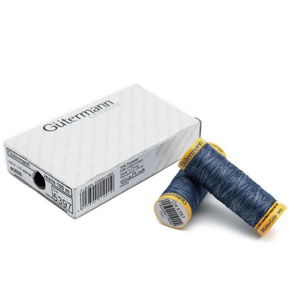 Нитки для штопки джинсов Gutermann Jeans, 100м, 5397 джинсовый
