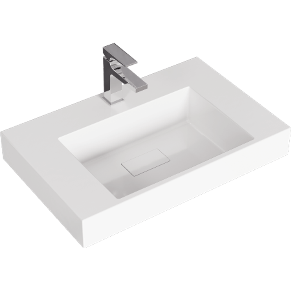 AQ CUB0107GR Cube Тумба под умывальник подвесная, 700х508х445 мм, 2 ящика, Серый