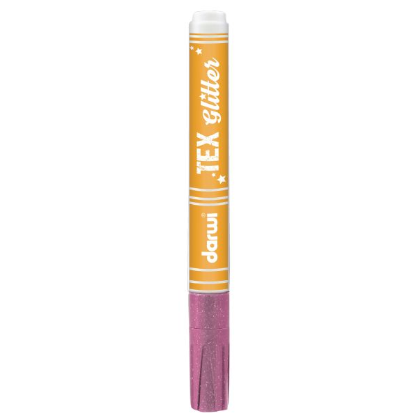 Маркер для ткани Darwi TEX Glitter, 2мм (с блестками) (475 розовый), DA0140013