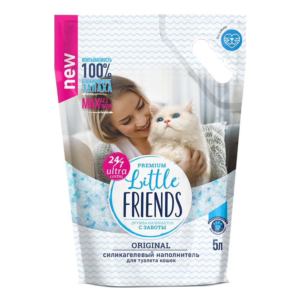 Наполнитель Little Friends Original силикагель для кошек 5 л
