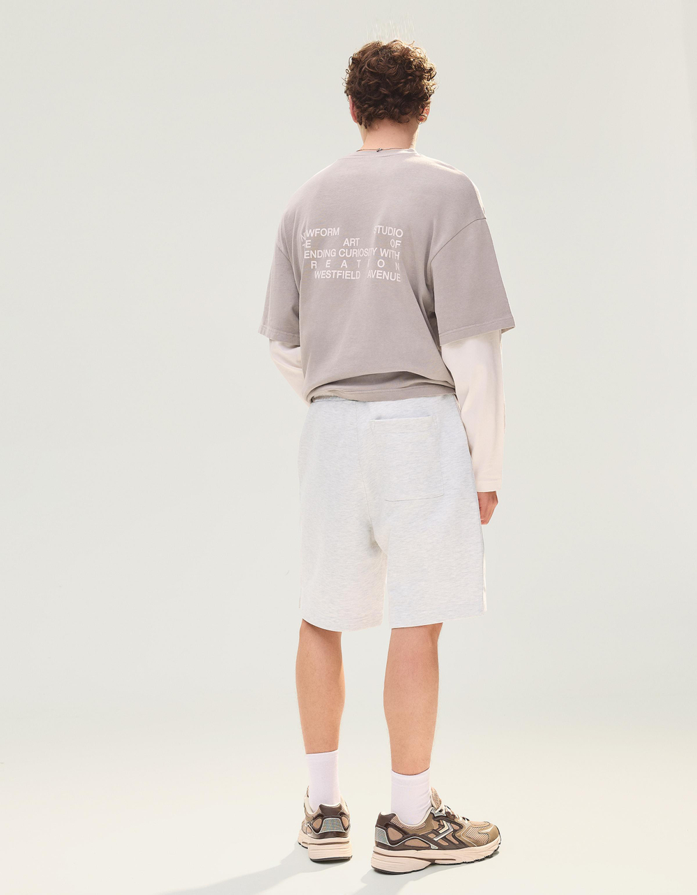 Мужские бермуды из футера с начёсом - BERSHKA