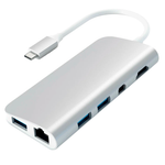 USB-концентратор Satechi Aluminum Type-C Multimedia Adapter, 4 разъема, Silver (Серебристый)