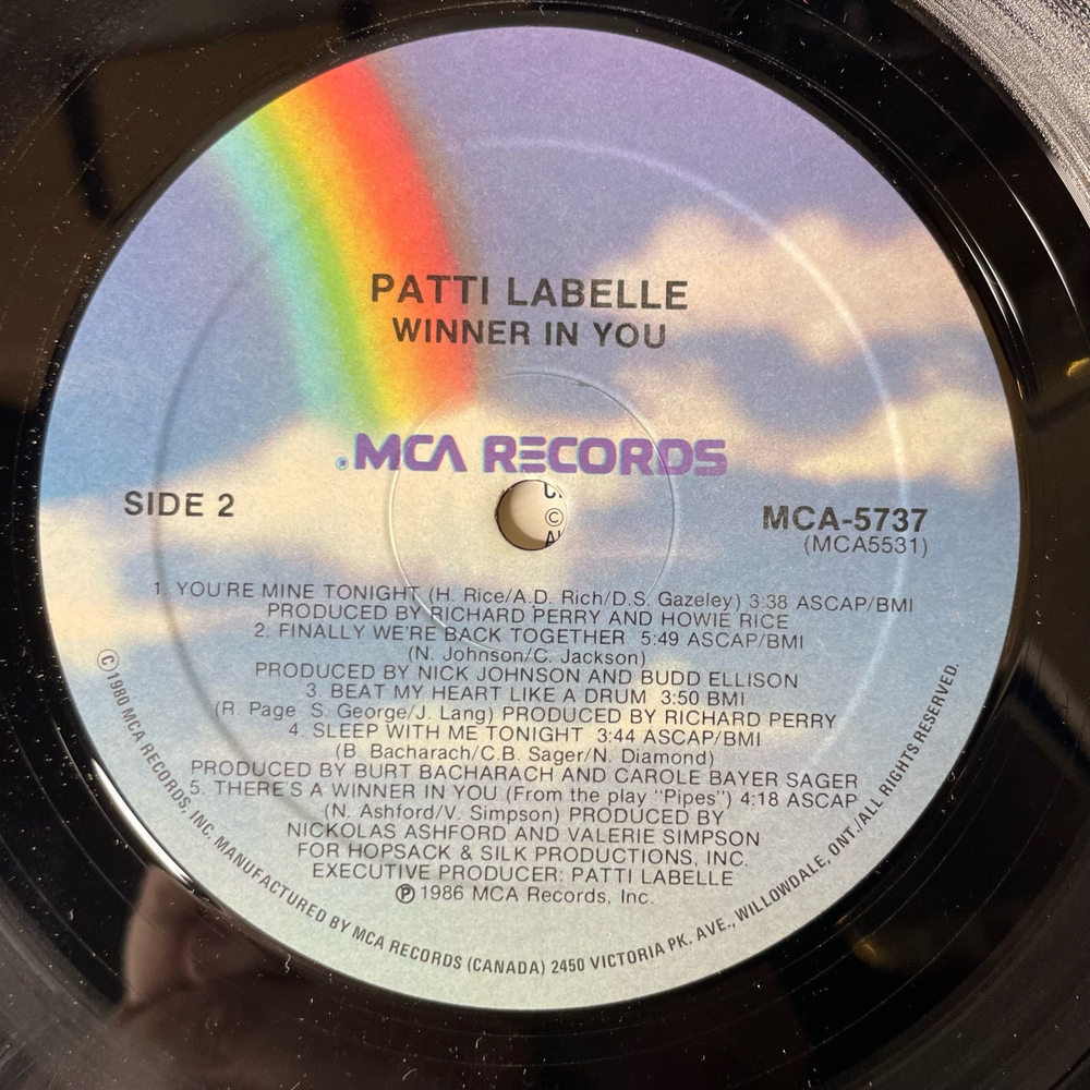 Винтажная виниловая пластинка LP Patti LaBelle Winner In You (США 1986)