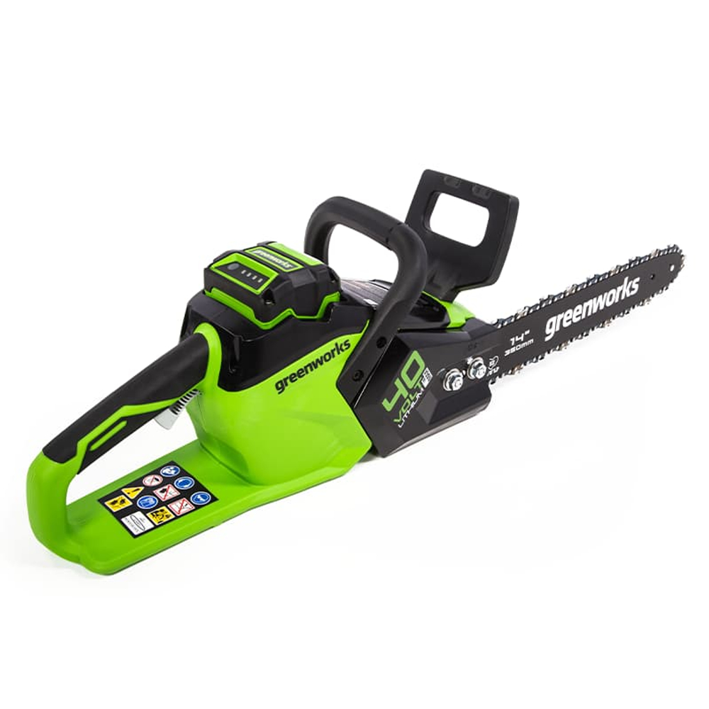 Цепная пила аккумуляторная Greenworks Арт. 2005707UA, GD40CS15K2, 40V, 35 см, бесщеточная, до 1,5 КВТ, с АКБ 2Ач и ЗУ