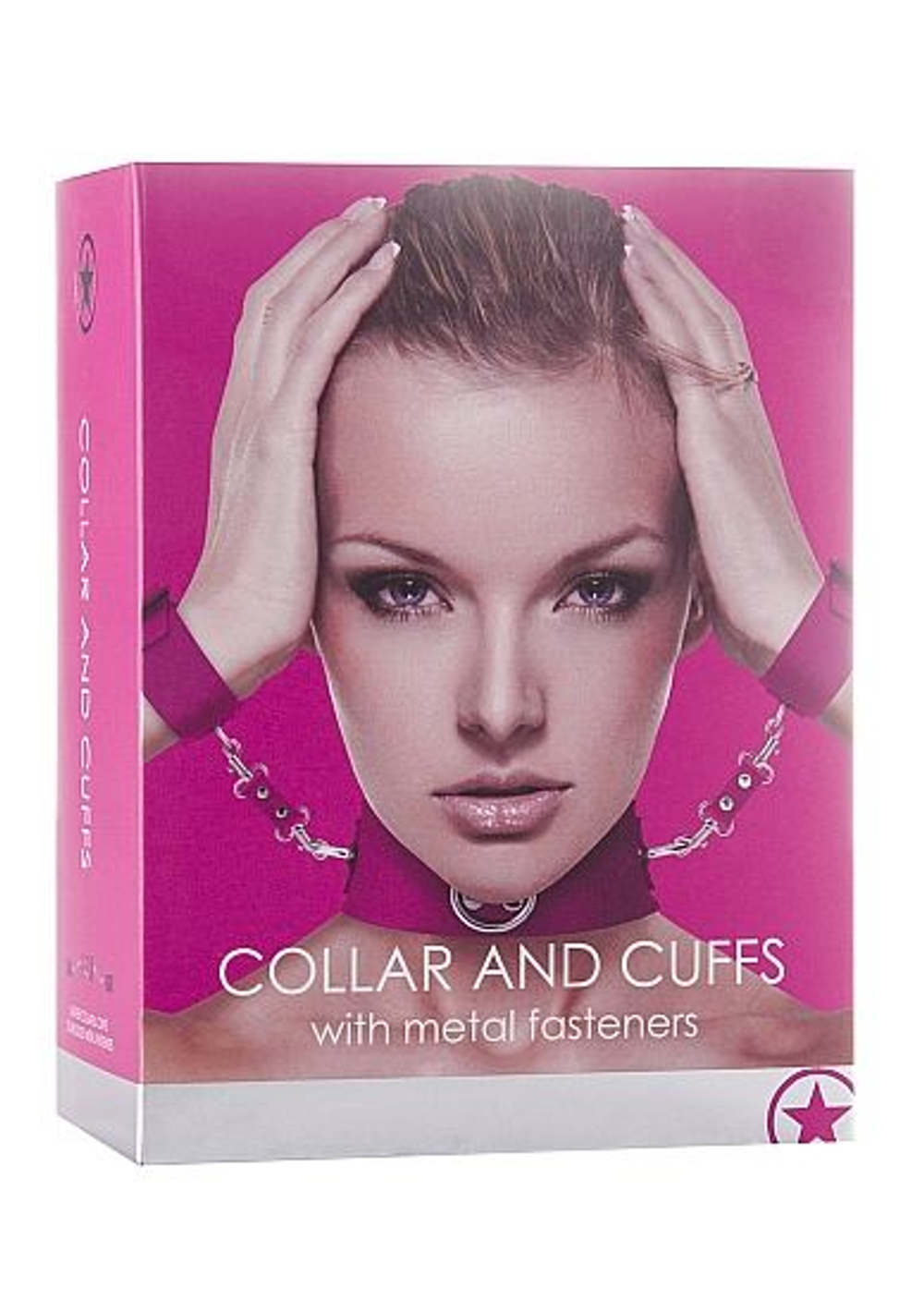 Розовый ошейник с наручниками Collar with Cuffs (Цвет: розовый)