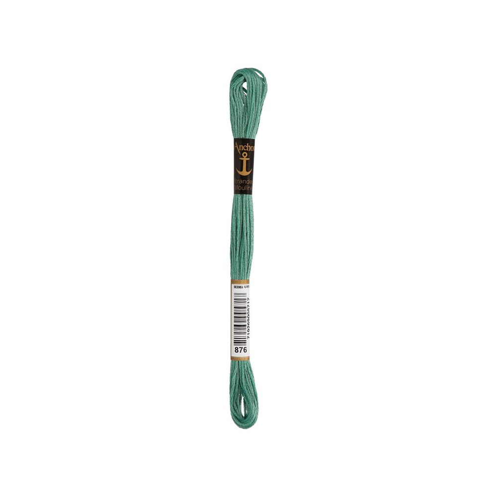 Мулине Anchor 100% хлопок, цв.0876 зеленый, 12 мотков по 8 метров