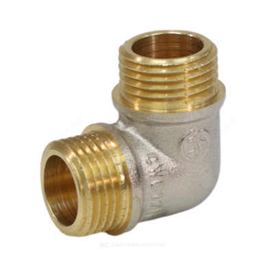 Угольник латунь никель Ду 15 (1/2") НР/НР 9003 ГОСТ 32585-2013 Aquasfera 9003-01
