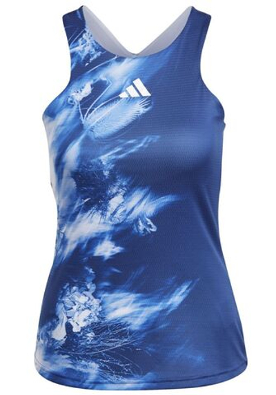 Женский топ теннисный Adidas Melbourne Y-Tank - разноцветный/victory blue/white