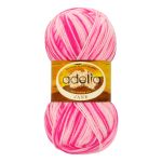 Пряжа Adelia Jane / уп.10 мот. по 50г, 227м, 11 белый-розовый-яр.розовый