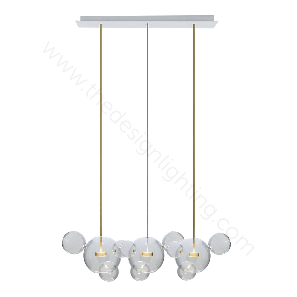 Pendant design lamp   Bolle by Giopato & Coombes (3 lampshade ,  прямоугольное mount)
