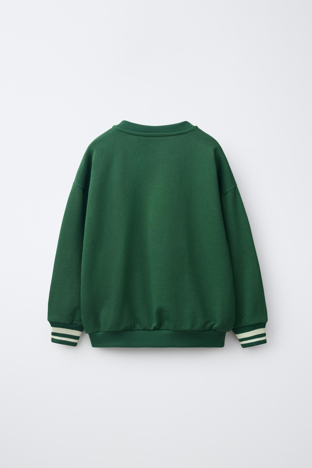 ZARA ТОЛСТОВКА С ПРИНТОМ И НАШИВКОЙ, ЗЕЛЕНЫЙ