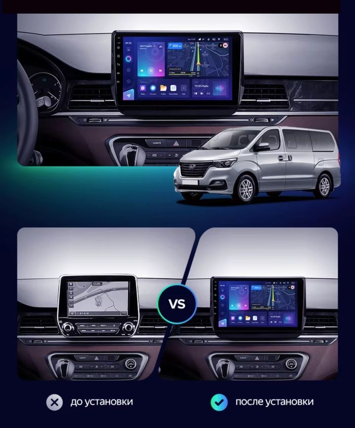 Магнитола для Hyundai H1/Starex 2018-2022 - Vaycar VA23-0587 на Android 13, 4G SIM-слот