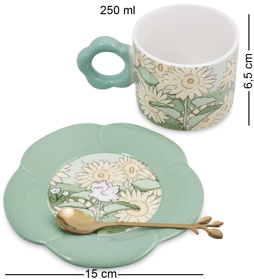 GAEM Art MUG-422/4 Чайная пара «Пушистик в цветах»