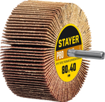 STAYER d 80 x 40 мм, P80, на шпильке d 6 мм, круг шлифовальный лепестковый (36609-080)
