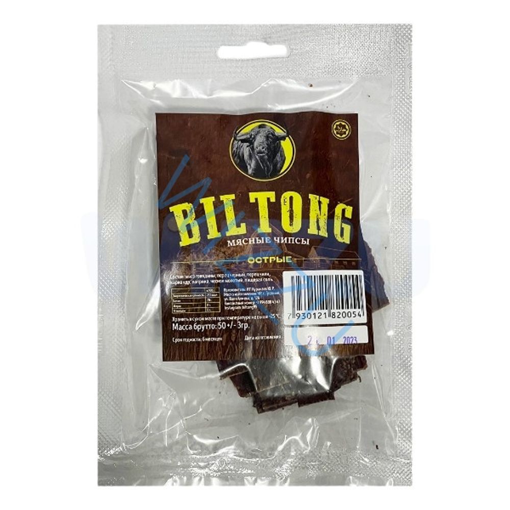 Мясные чипсы Biltong традиционно острый 40 гр