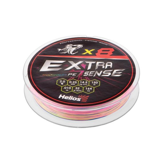 Шнур Helios Extrasense X8 PE Multicolor 150m 2/32LB 0.25mm (HS-ES-X8-2/32LB)