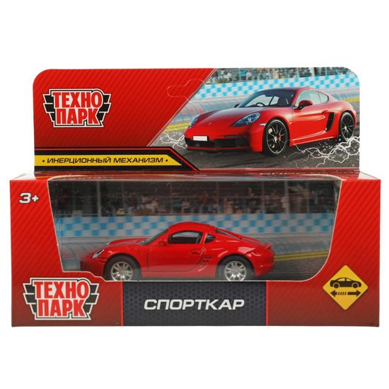 Машина металл СПОРТКАР, 10 см, инерция, кор. Технопарк
