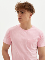 Футболка однотонная с карманом Bowery NYC Slub Pink