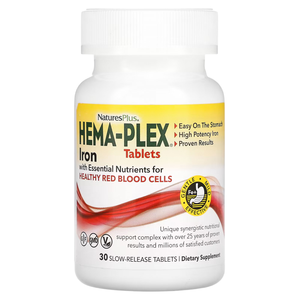 Nature's Plus Hema-Plex 30 slow-release tablets , Хема - Плекс, Железо Комплекс