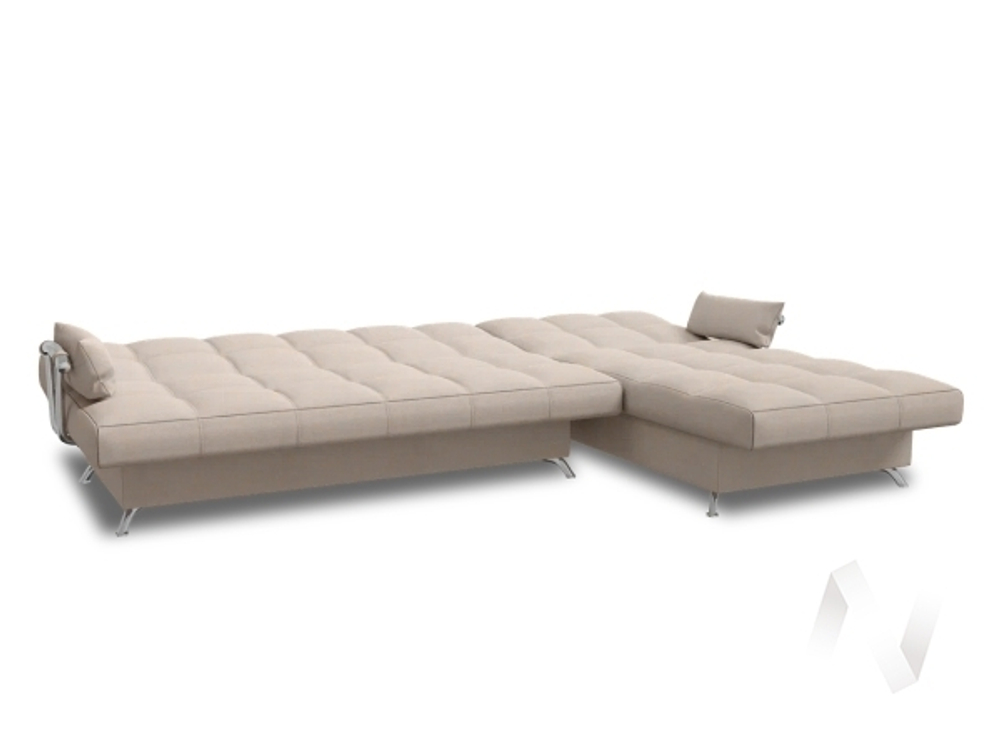 Диван угловой Финка ДКУ с хром. бок (Savana Plus Ivory; 3 категория)