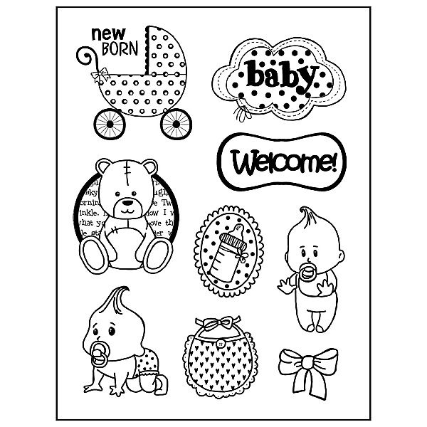 Штамп на резиновой основе HD Baby, Stamperia
