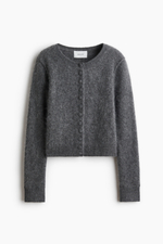 Шерстяной кардиган — Тёмно-серый - H&M