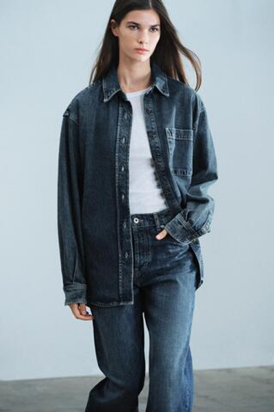 ДЖИНСОВАЯ РУБАШКА ZW COLLECTION — ZARA